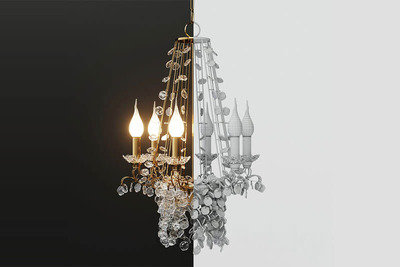 巴西摩根风格家装吊顶水晶灯3D模型下载（OBJ，MAX）