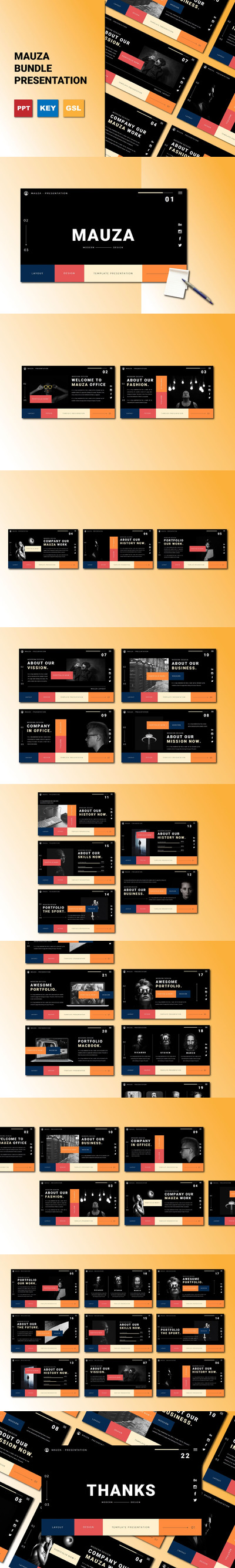 多用途简约powerpoint幻灯片演示模板（pptx&keynote）