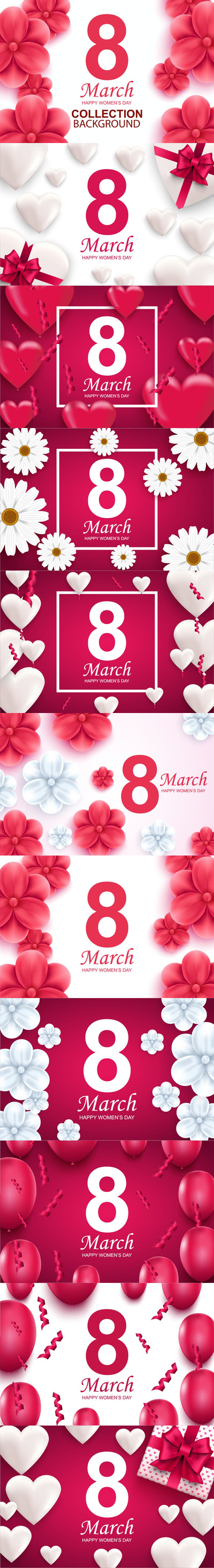 三八妇女节海报背景底纹纹理集合-AI，EPS，JPG