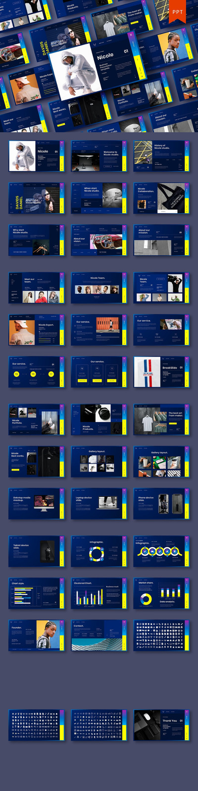 时尚高端专业的高品质多用途商业商务powerpoint幻灯片演示模板（pptx）