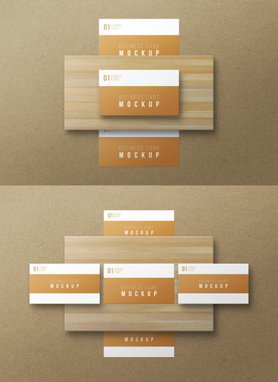 高品质的名片设计VI样机展示模型mockups