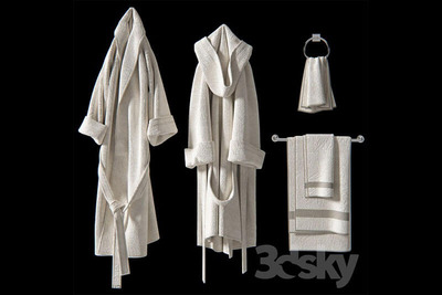 酒店浴巾浴袍套装3D模型免费下载(MAX,OBJ)