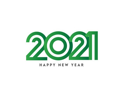 绿色2021数字新年素材