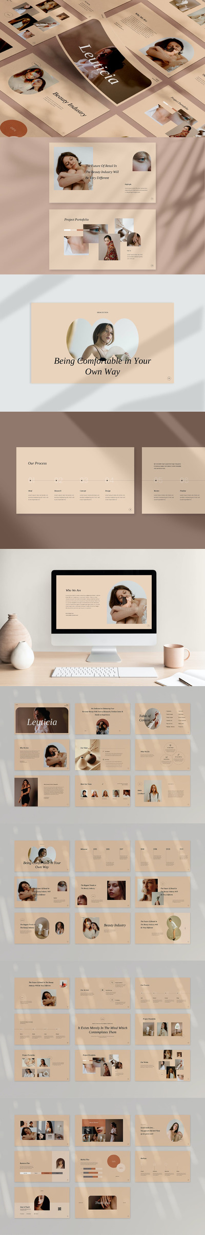 优雅高端时尚清新多用途的高品质powerpoint幻灯片演示模板（pptx）