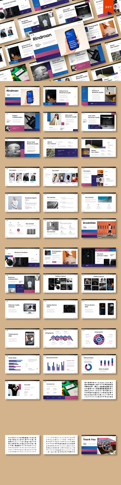 高端时尚简约多用途的高品质商业商务powerpoint幻灯片演示模板（pptx）