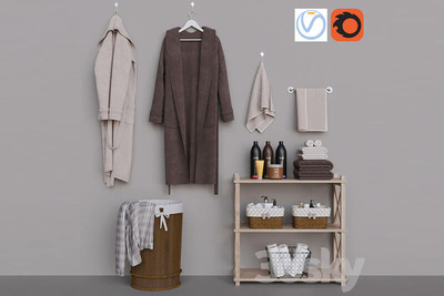 浴室常用物品3D模型免费下载（OBJ，MAX）