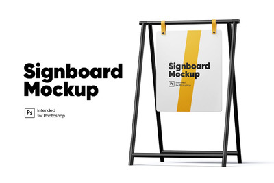 高品质的招牌设计VI样机展示模型mockups