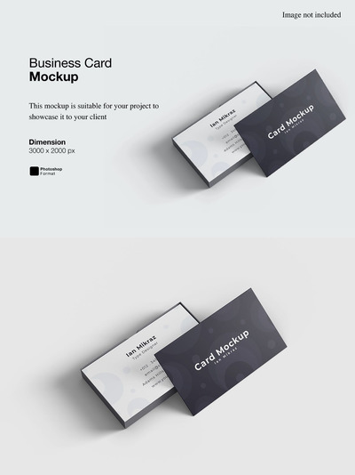 带有名片盒的高端房地产名片设计VI样机展示模型mockups