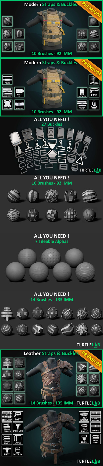 現代皮革錶帶和搭扣筆刷