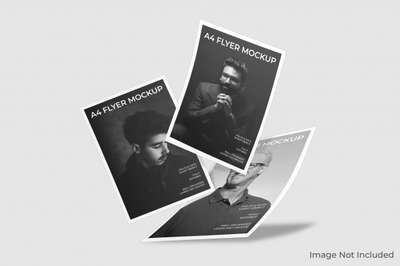 悬浮的A4海报样机[PSD]