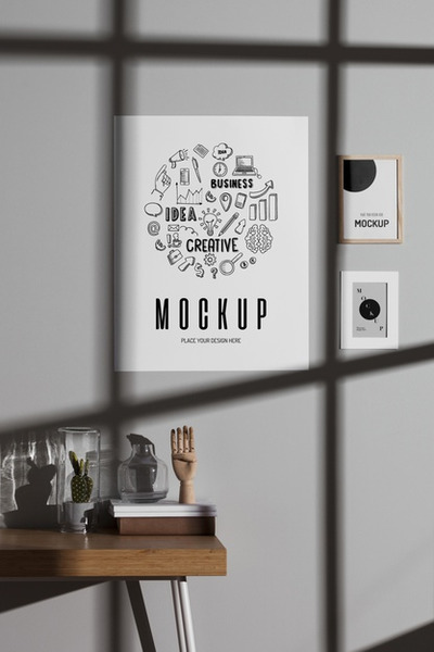 居家海报图片阴影样机[PSD]