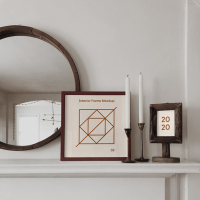 室内居家照片框架模型[PSD]