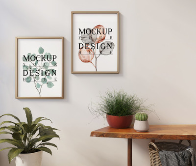 现代极简室内框架样机[PSD]