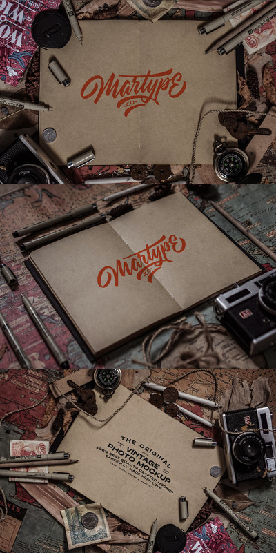 经典复古风格书籍封面样机（PSD）