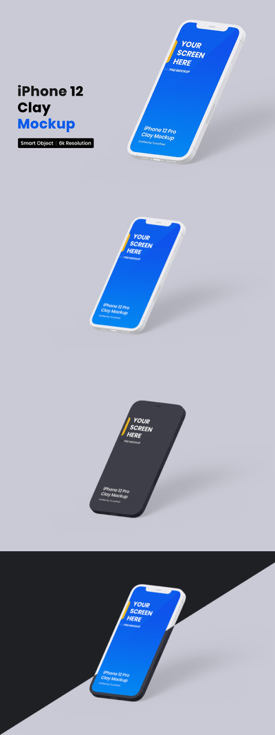 iPhone 12 Pro APP UI样机展示模型mockups