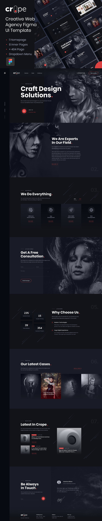 高端时尚多用途的高品质官方网站设计WEB UI KITS-figma