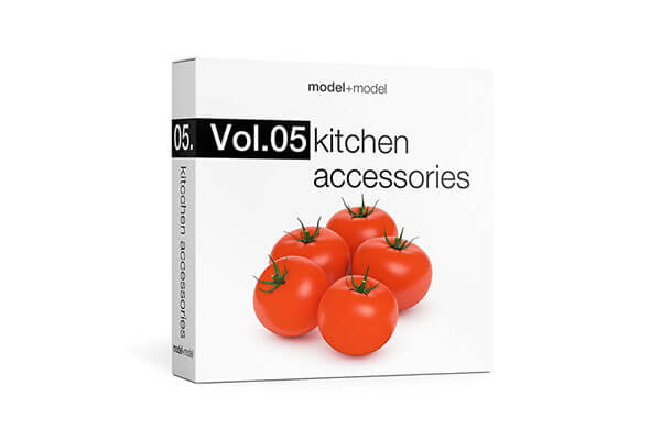 厨房常用食品厨具调味品组合3D模型下载（Blender,MAX）