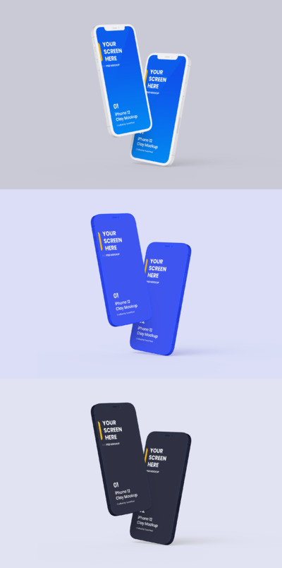 iPhone 12 组合手机样机（PSD）