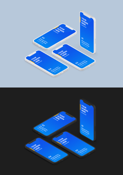 iPhone 12 手机APP UI套装设计展示样机（PSD）