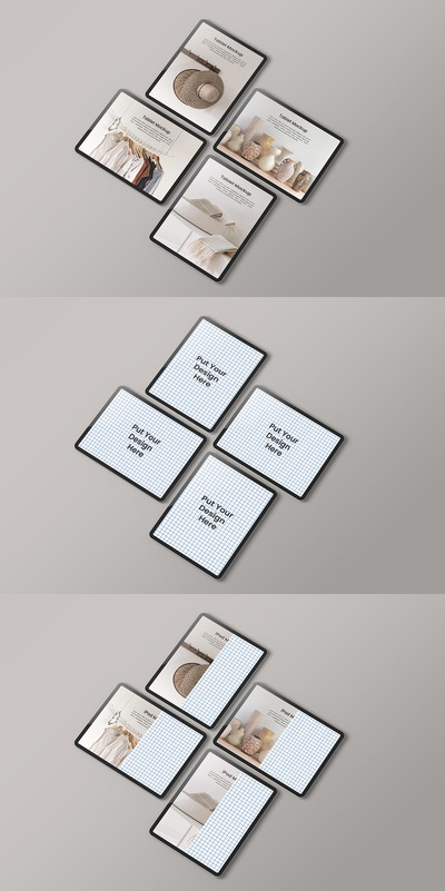 平板电脑模型侧顶视图（PSD）