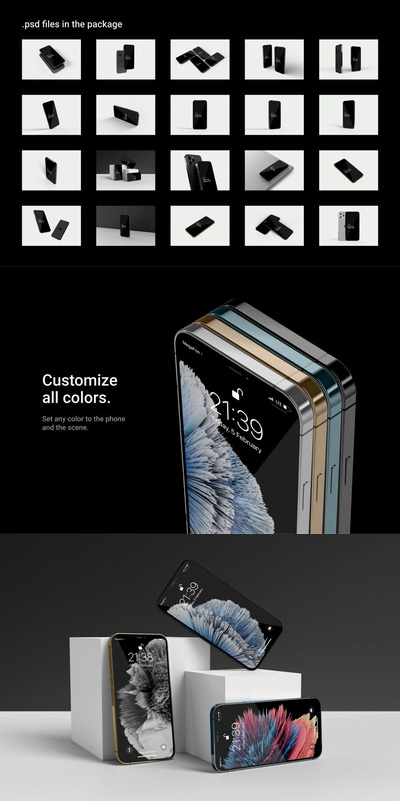 iPhone 12 Pro 超级手机样机大合集（PSD）
