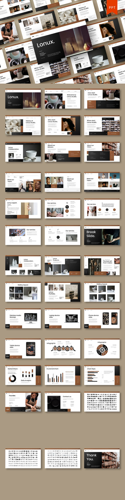 时尚高端专业优雅的高品质多用途powerpoint幻灯片演示模板（pptx）