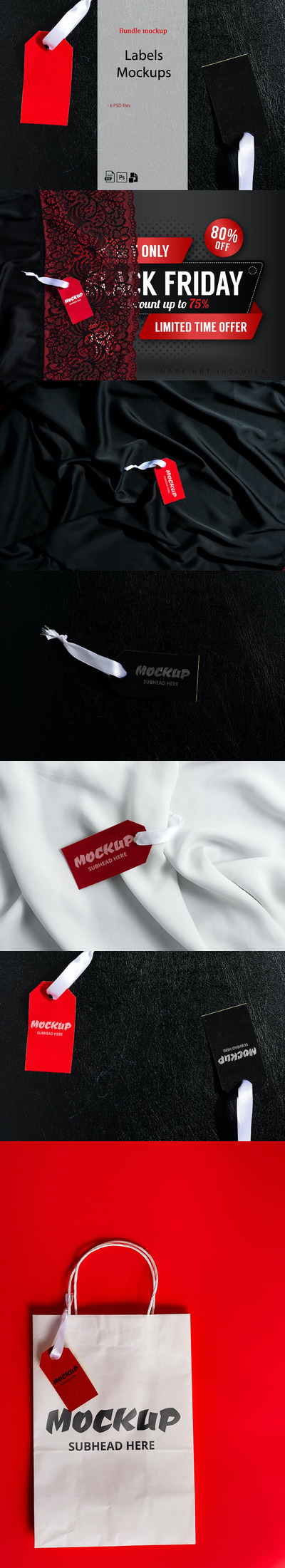 高品质多用途服装标签设计VI样机展示模型mockups