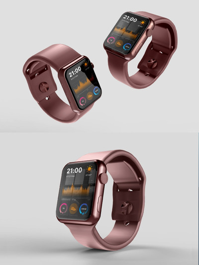 高品质的智能手表APP UI样机展示模型mockups