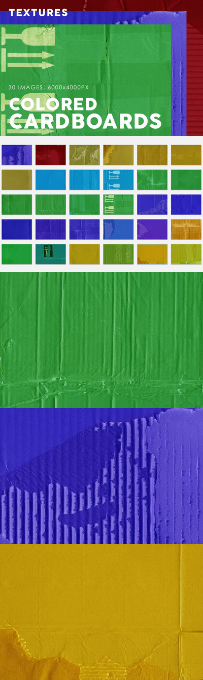 少见稀有的彩色快递包装纸壳纸张质感背景底纹纹理集合