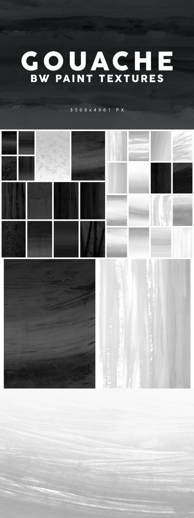 黑白配色的高品质水粉质感背景底纹纹理集合