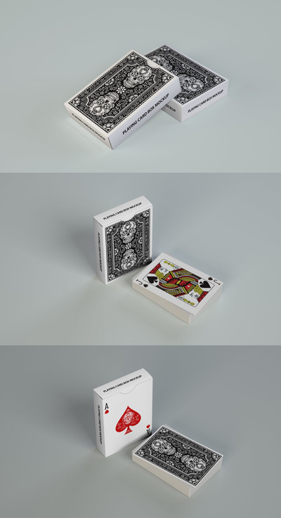 精美的扑克设计样机（PSD）