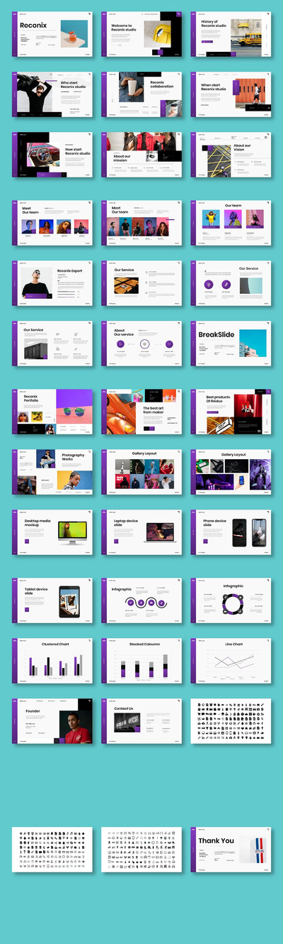 时尚多彩的企业PPT模板（PPTX）