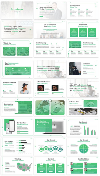 清新风格的企业商业计划书PPT模板（PPTX）