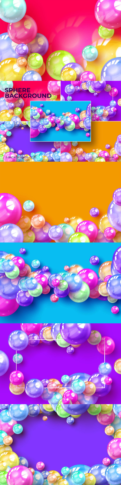 时尚绚丽的五颜六装饰球矢量背景底纹纹理集合AI，EPS，JPG