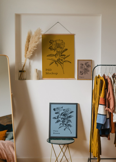 室内居家海报画框样机[PSD]