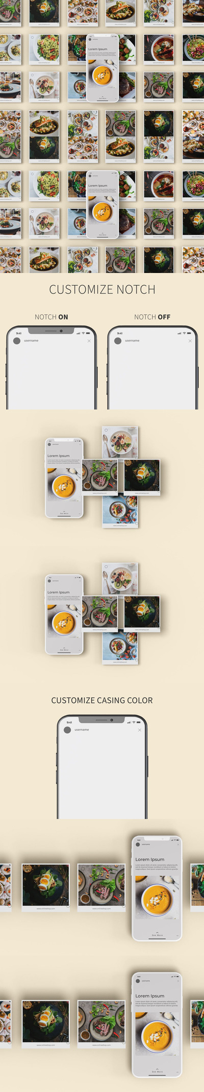 Instagram 排版手机样机（PSD）