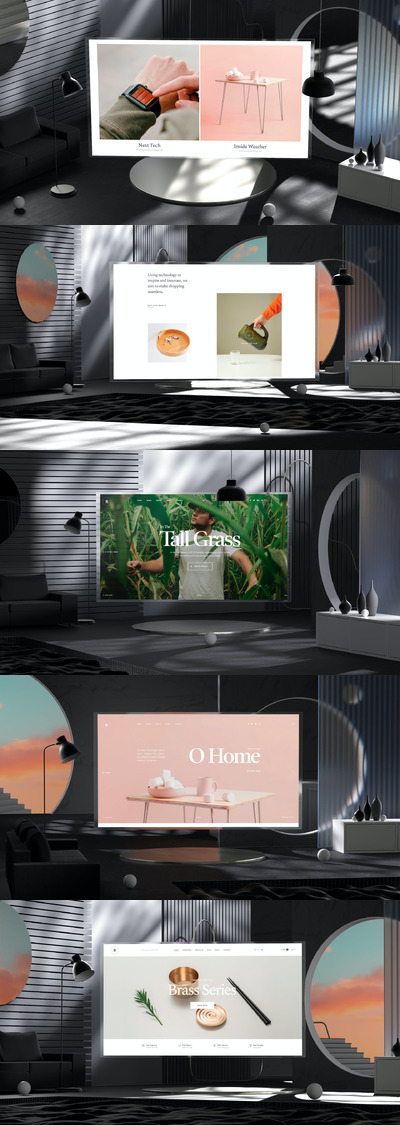 抽象的黑与白手机样机（PSD）