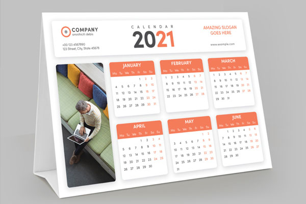 帐篷风格台历日历布局设计模板