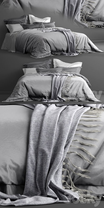 高品质的床单床上用品3D模型