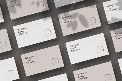 高品质的名片设计VI样机展示模型mockups