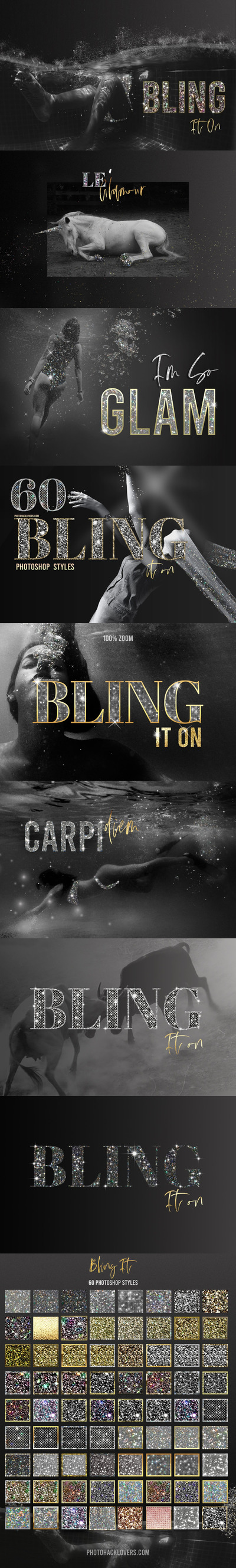 闪烁钻石水晶效果Photoshop样式素材