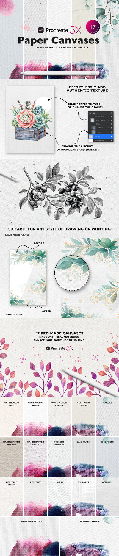 Procreate纸张纹理画布素材[3.09GB]