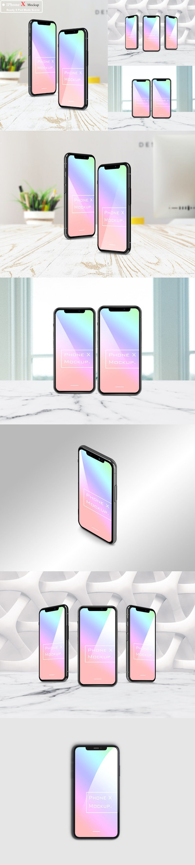 iPhone X手机APP UI样机展示模型mockups