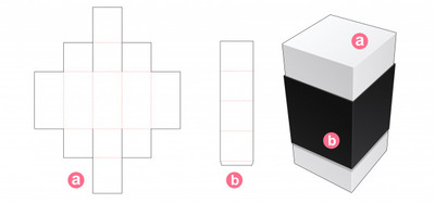 带盖化妆盒模切模型