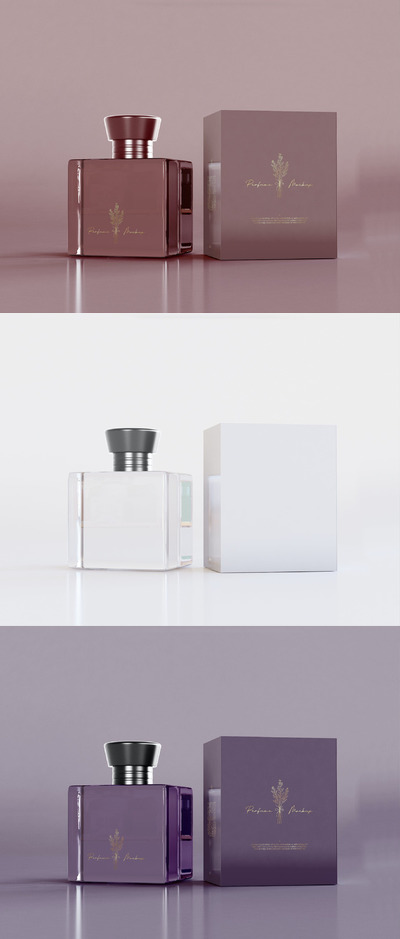 香水包装设计展示样机（PSD）