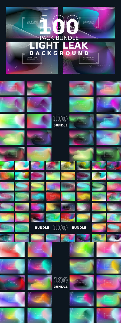 100个漏光背景摘要抽象图形素材