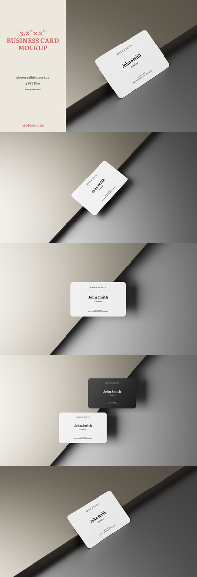 高品质的房地产名片设计VI样机展示模型mockups