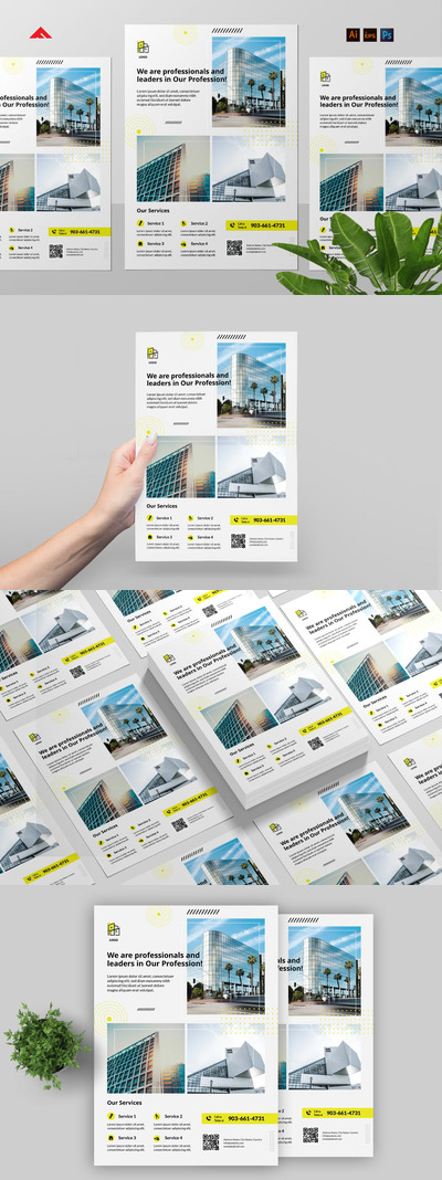 简约好用的房地产海报设计模板-AI，EPS，PSD