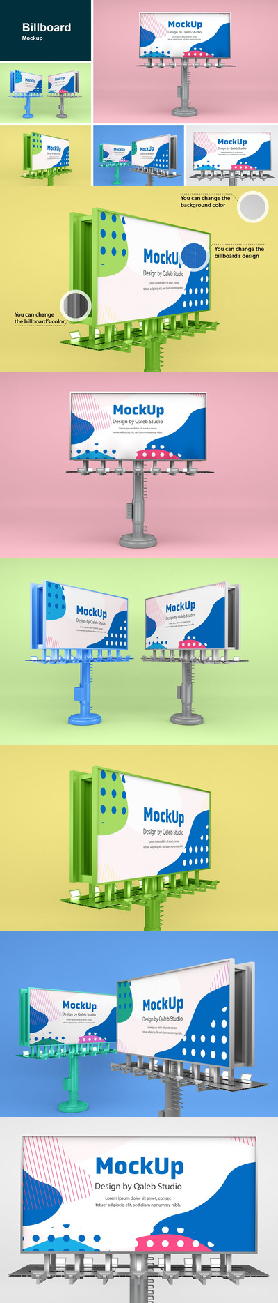 时尚高端房地产户外广告户外大牌户外高炮设计VI样机展示模型mockups