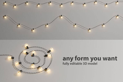 节日彩灯小灯泡3D模型下载（FBX，MAX）